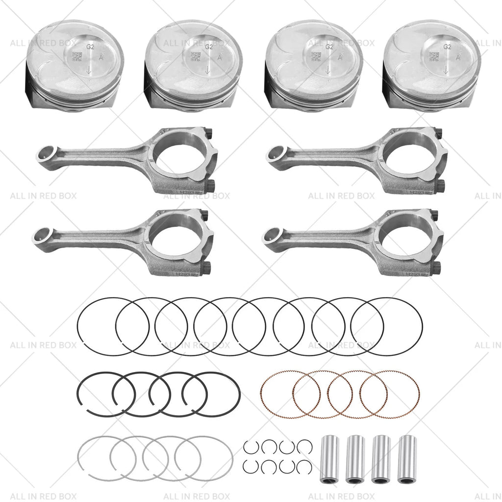 4X Piston & Rings Connecting Rod Kit for Kia Soul Forte Koup 2.0L (2014–2018)