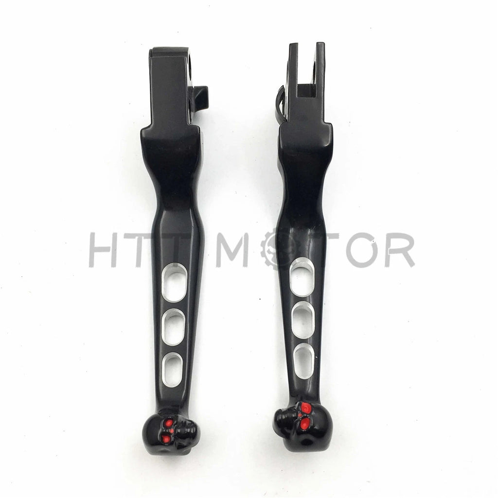 Black Smooth Wide Blade Levers for Harley-Davidson Road King (2014–Present)