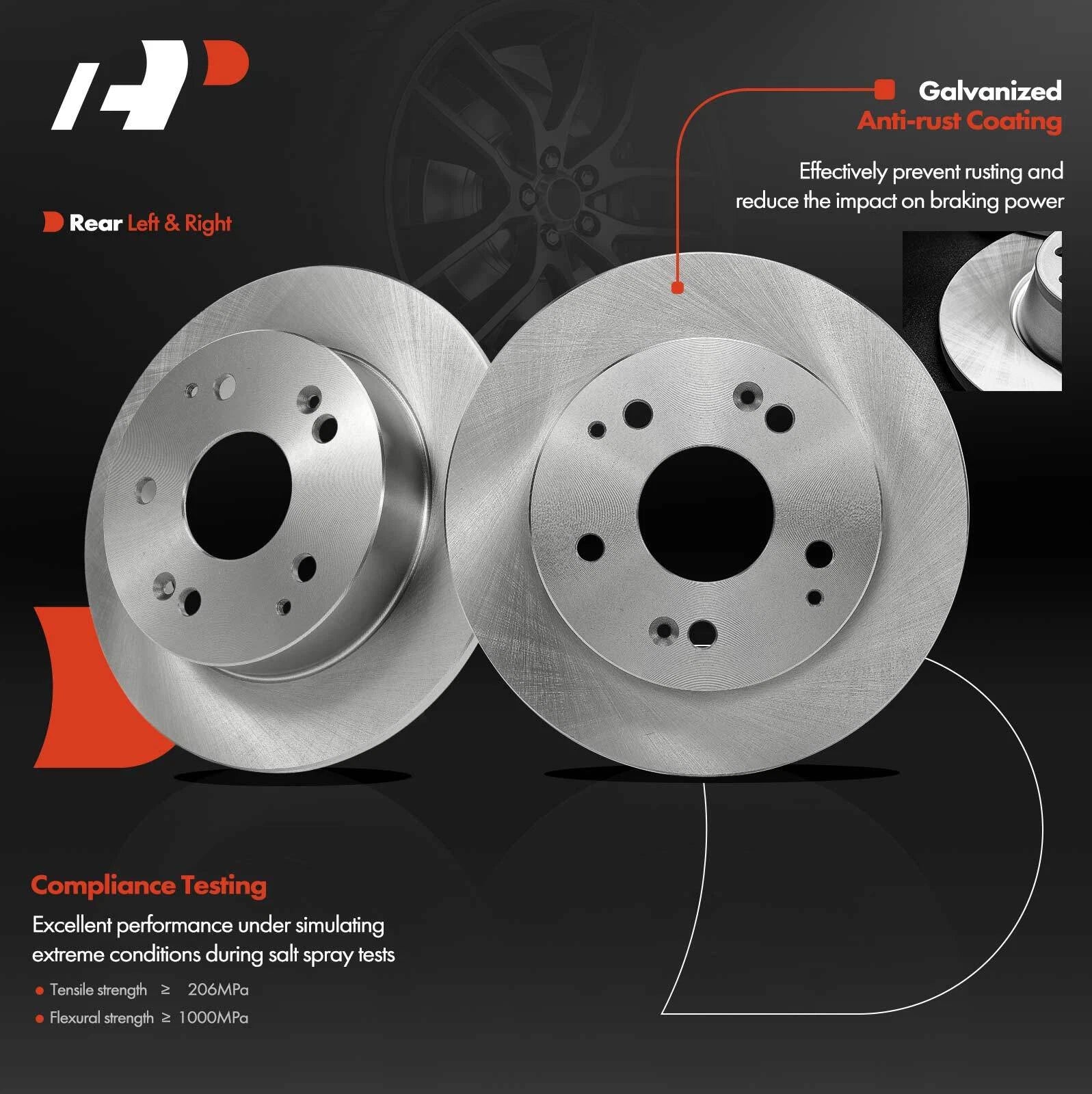 2X Rear Disc Brake Rotors for Honda Accord Civic Acura Integra RSX