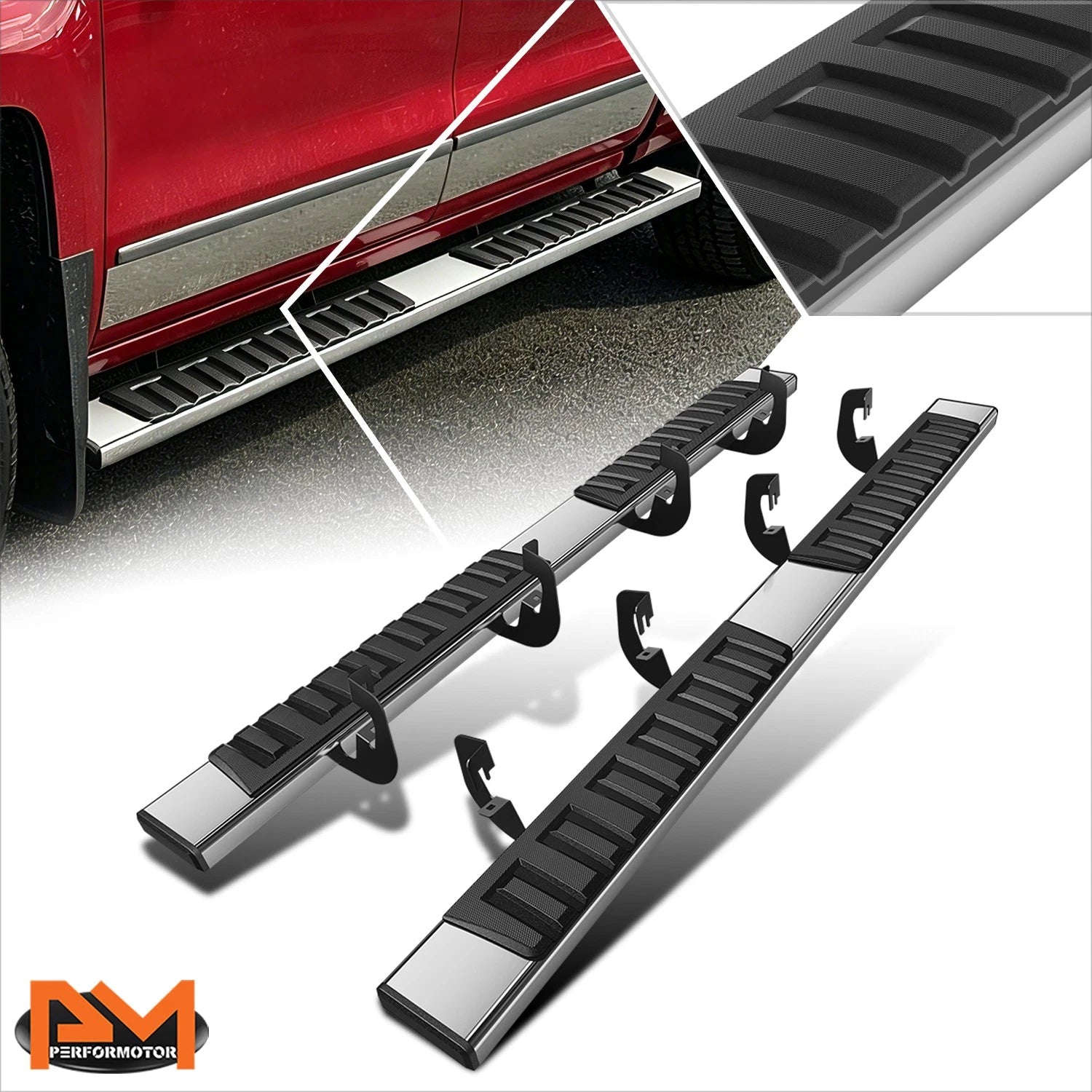 Set of 2 Side Step Nerf Bars for Silverado/Sierra 1500 Crew Cab (2007–2019)
