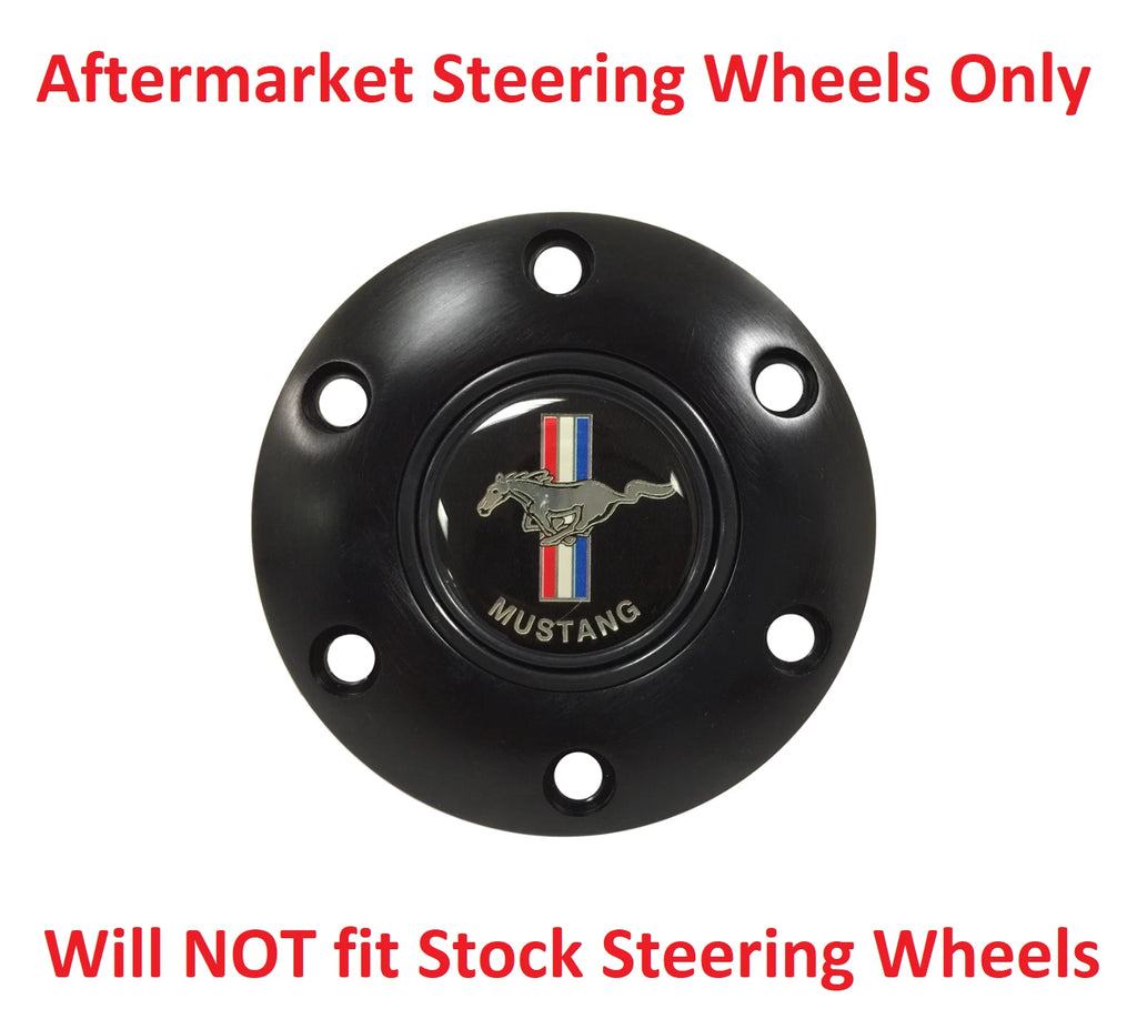 Steering Wheel Horn Button 70mm Black 6 Hole for Ford Mustang (2005–2023)