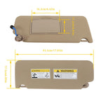 Right Side Beige Plastic Sun Visor for Honda Pilot (2017-2021)