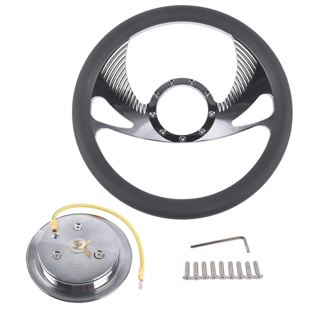 Chrome 14" Half Wrap Steering Wheel for Universal Fit (Various Models)
