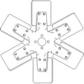 6 Blade Fan for 175 255 265 (Fits 521269M1, 521269M1-A)