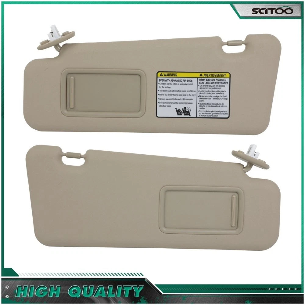 Set of 2 Sun Visors for Toyota Highlander (2008–2013) Beige with Sunroof