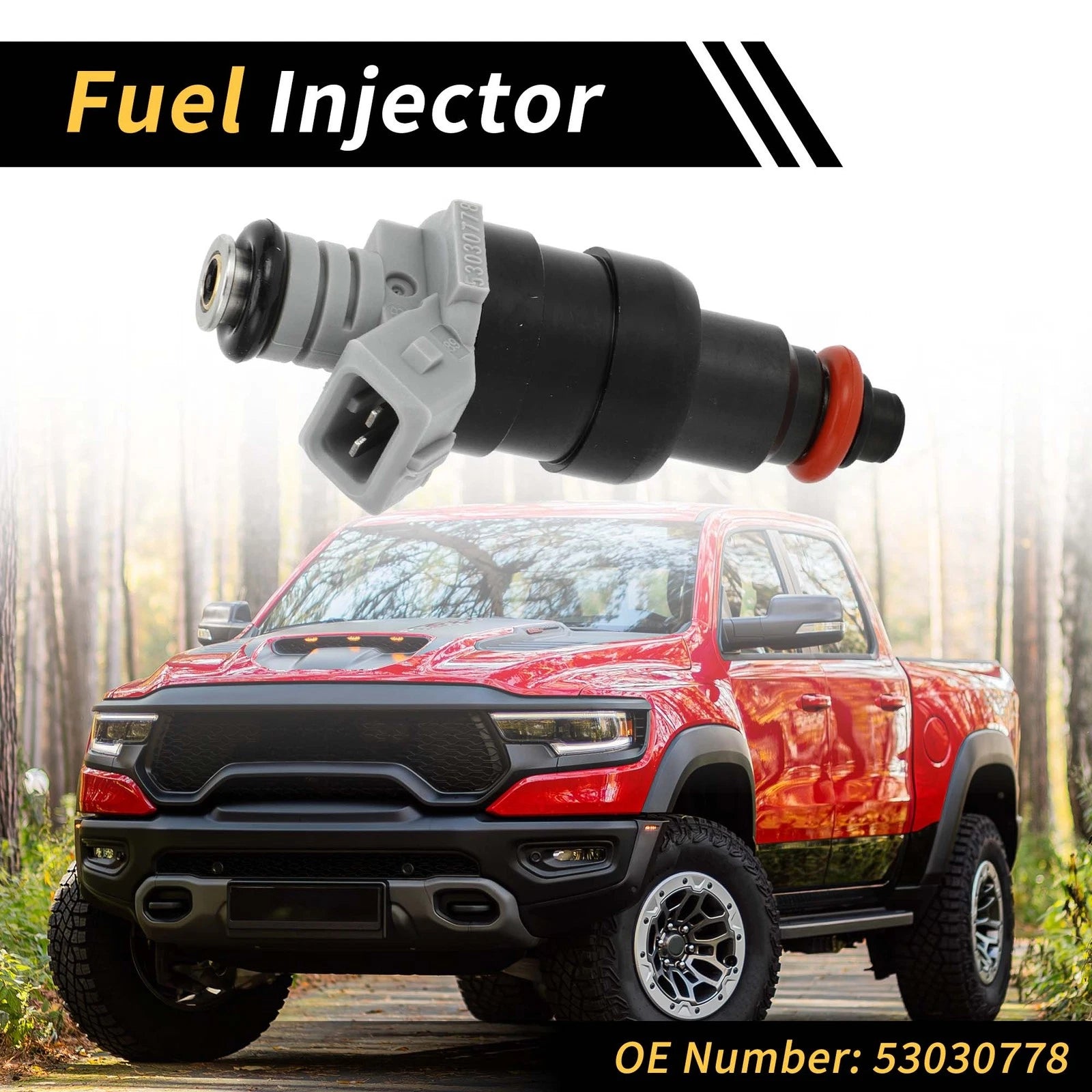 Fuel Injector for Dodge Ram 1500 (1996–1999) No. 53030778, 1 Hole, Black