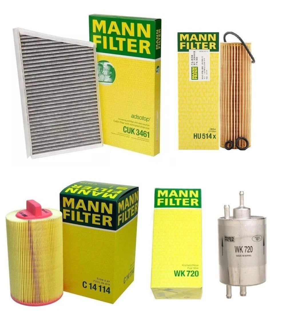 Mann Oil Air Carbon Cabin Fuel Filter Service Kit for Mercedes W203 C230 (2000–2007)