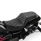 Black Driver Passenger Seat for Harley Dyna Super Glide Street Bob (2006-2017)
