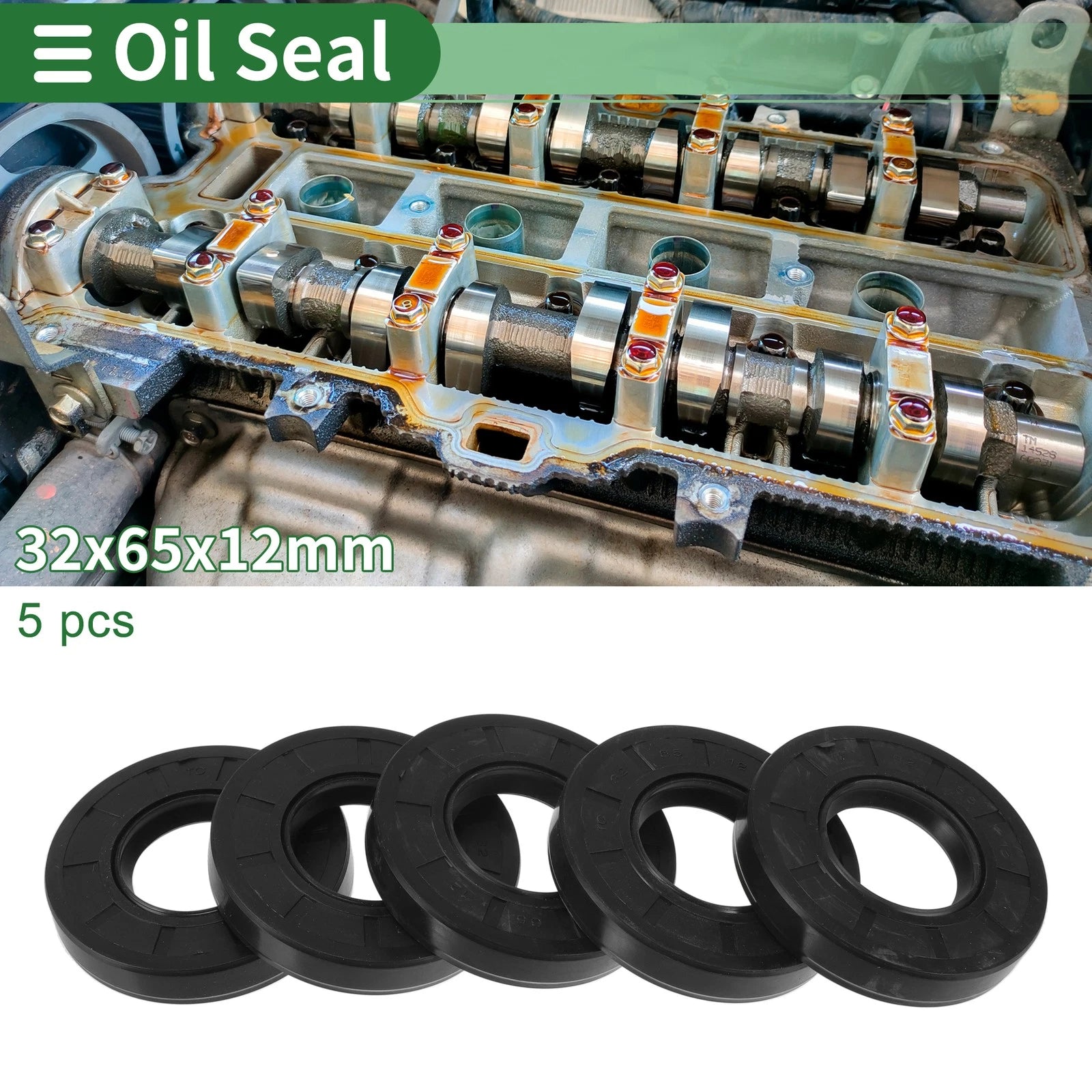 Set of 5 Oil Seal Rotary Shaft Seal NBR Rubber 32x65x12mm