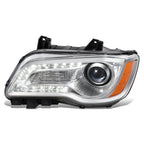 LED DRL Projector Headlight for Chrysler 300 (2011–2014) Left Chrome