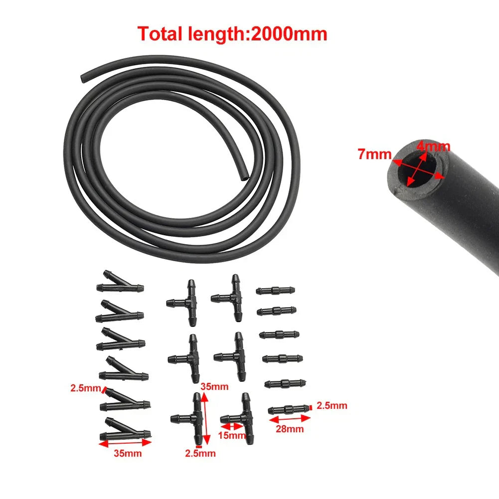 Universal 2M Windshield Washer Fluid Hose with Connector