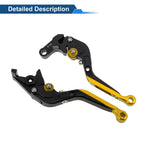 Adjustable Brake Clutch Lever for Honda CBR650R (2014–2022) Black Gold Tone