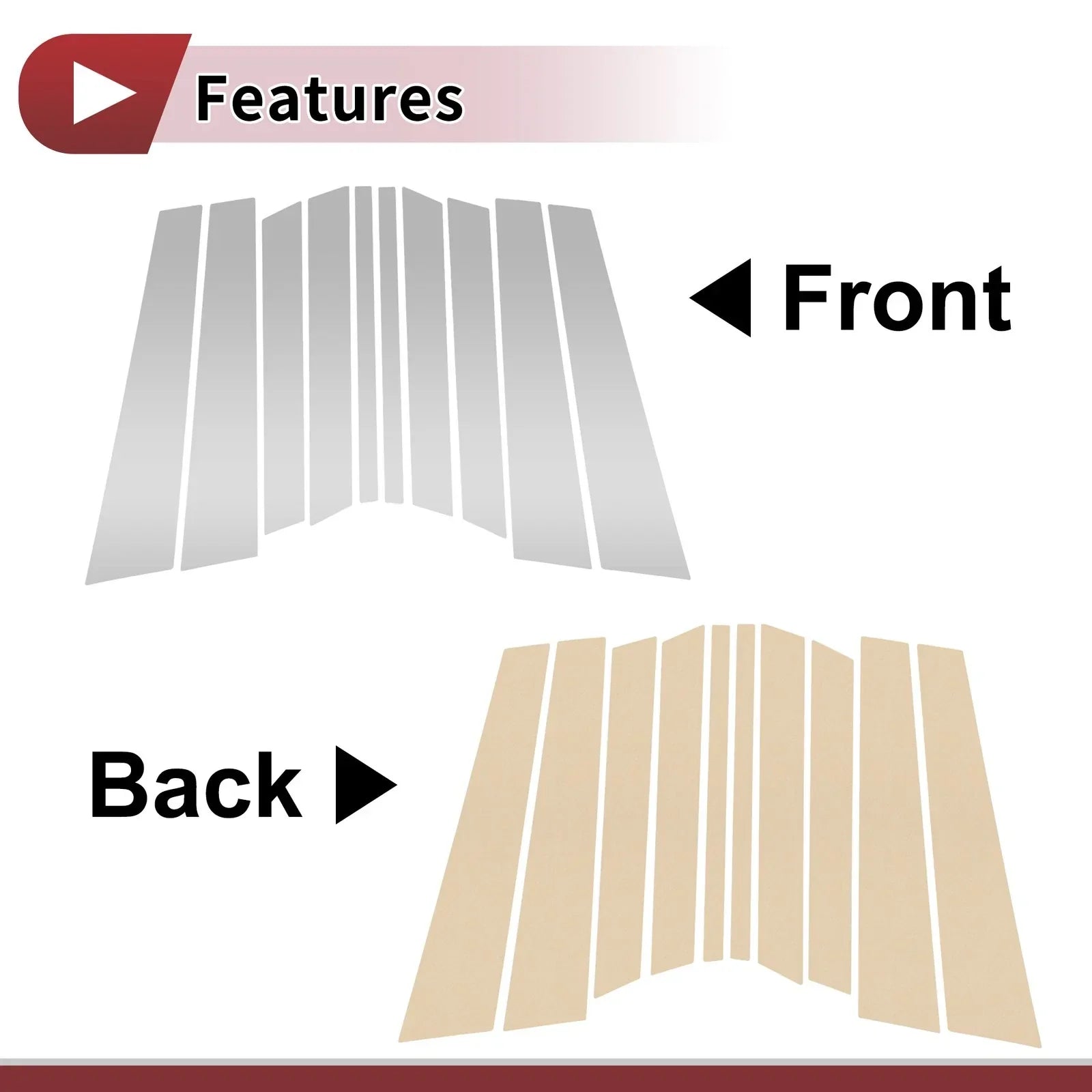 10 x Door Pillar Window Trim for Mercedes-Benz R-Class (2006-2017)