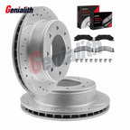 Front Disc Rotors Brake Pads Kit for Silverado Sierra 2500 3500 HD (2011–2019)