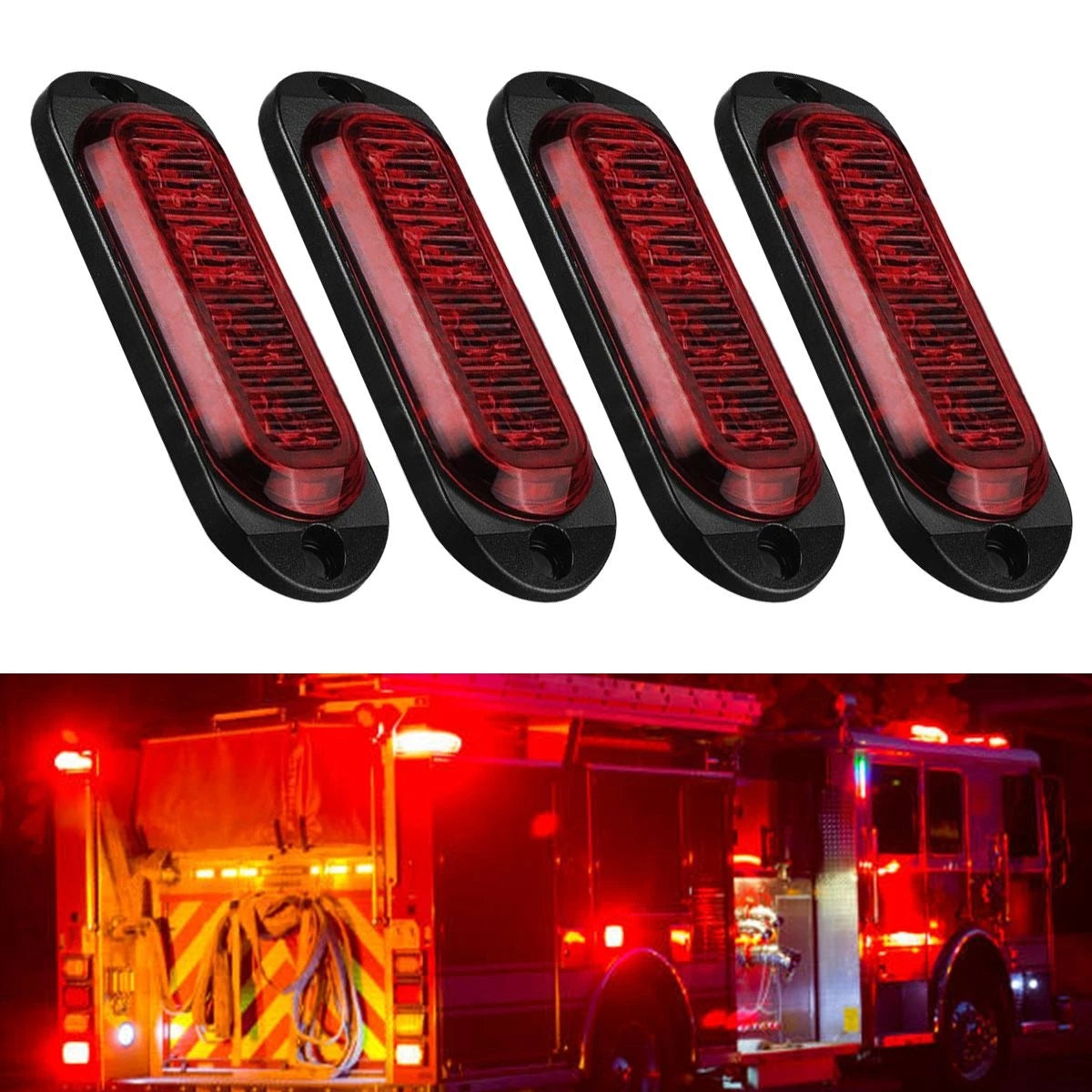 Set of 4 LED Warning Marker Side Lights for Trailer Truck RV Van