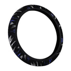 Steering Wheel Cover 37-38CM PU Leather Good Grip for Car Black-Blue