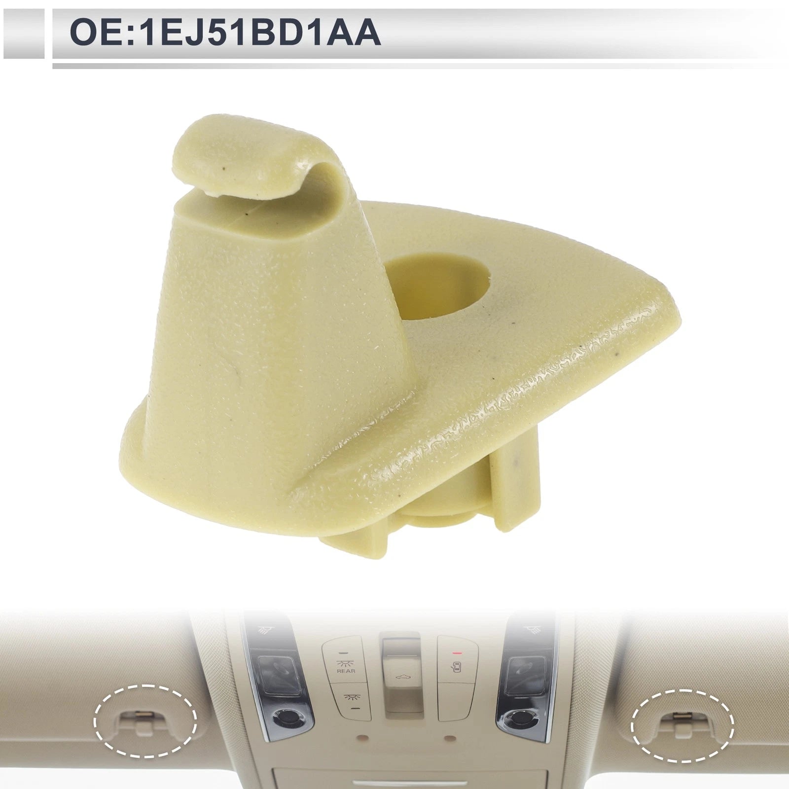 Sun Visor Holder Clip for Chrysler 300, Dodge Charger (No. 1EJ51BD1AA) Beige