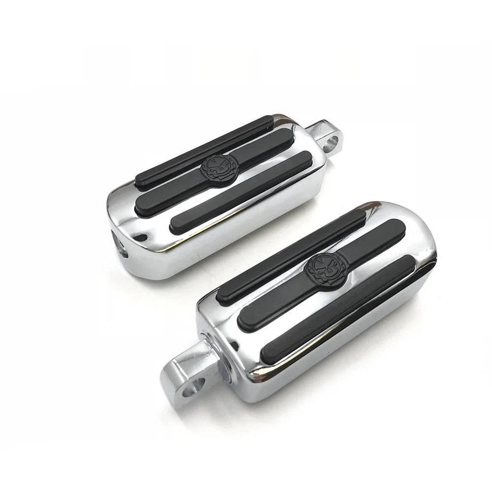 Chrome Gear Skull Footpeg Footrest for Harley V Rod Muscle Tri Glide (1984–2018)