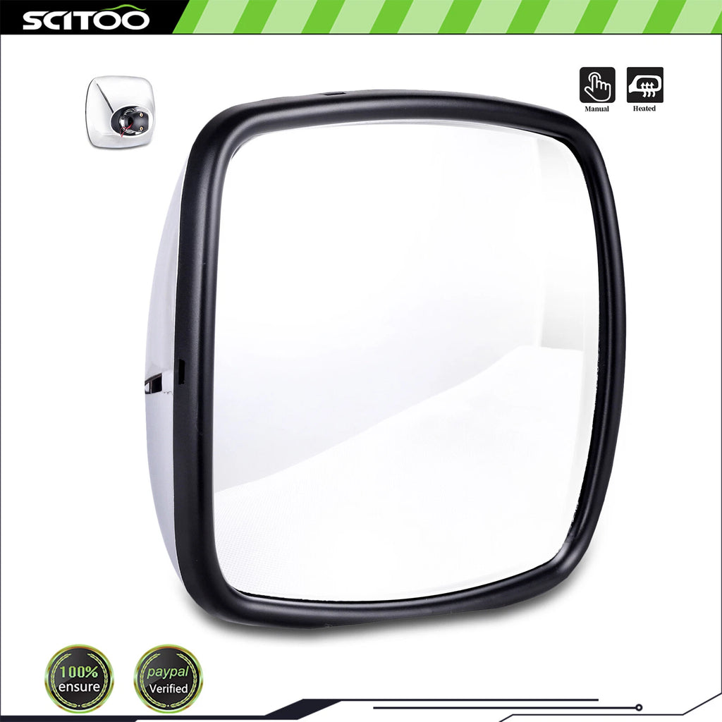Replacement Side View Wide Manual Heated Mirror for Freightliner M2 Columbia (2002–2019)