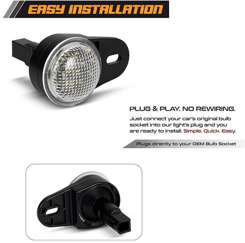 2X Ice Blue LED Courtesy Footwell Lights for Jeep Dodge Ram (1999–2019)