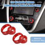Set of 4 Console AC Audio Volume Knob Covers for Nissan Murano (2015–2021) Red