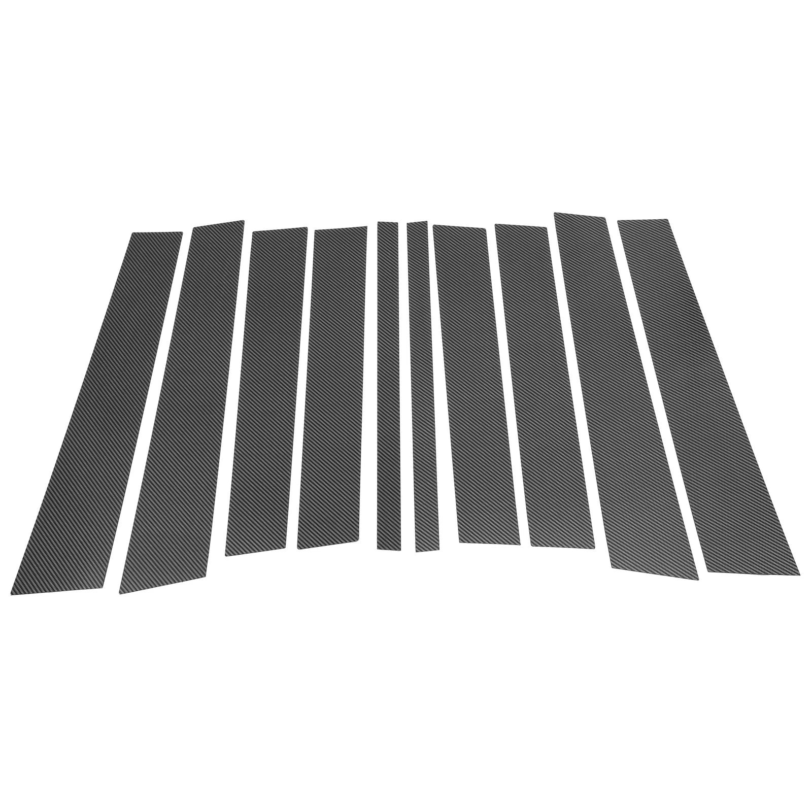 10 Pcs Door Pillar Window Trim for Mercedes GL-Class (2013–2019) Black Carbon Fiber