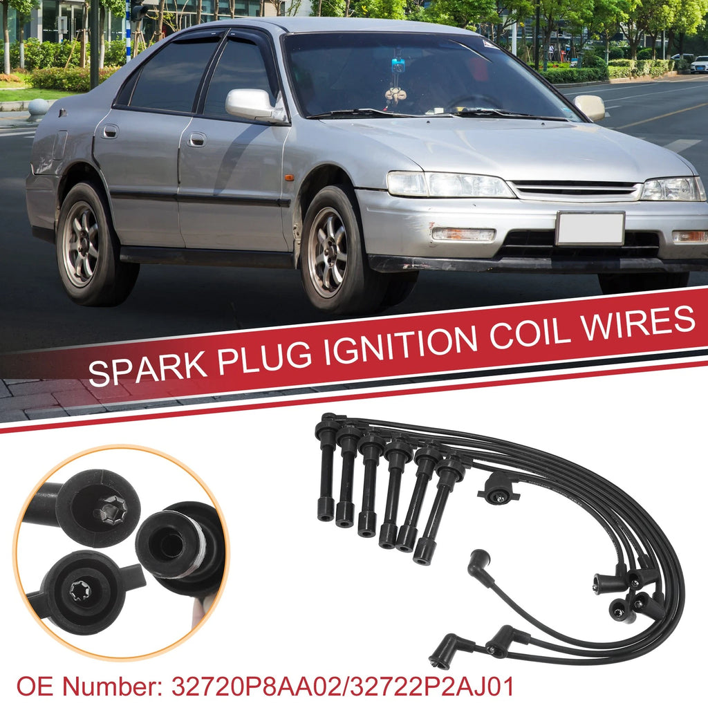 7pcs Spark Plug Wire Ignition Coil Cable No. 32720P8AA02 for Honda Accord (1998–1999)