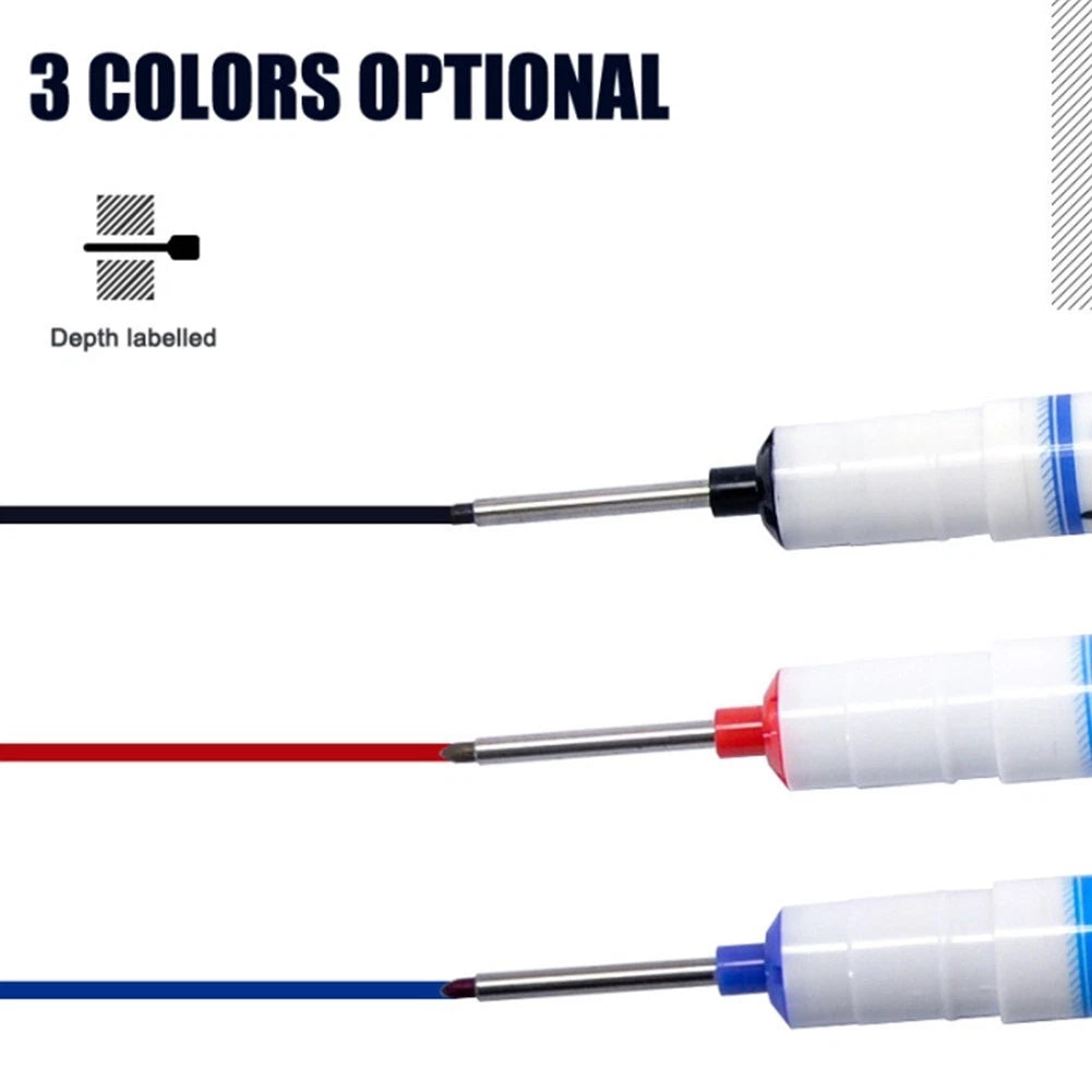 Set of 3 Marker Pens for Woodworking (Black/Blue/Red)