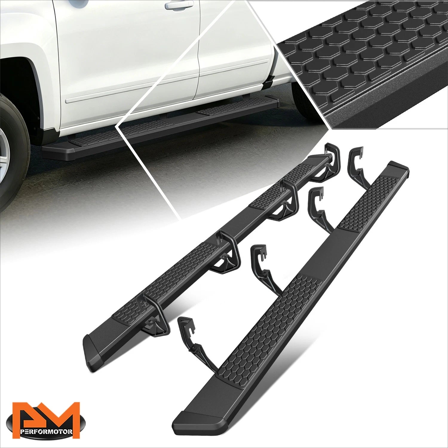 Set of 2 Honeycomb Step Pad Running Boards for Silverado/Sierra (2007–2019)