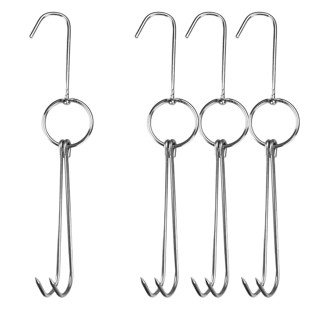 Set of 2 Stainless Steel Meat Hooks for BBQ Grill Hanger