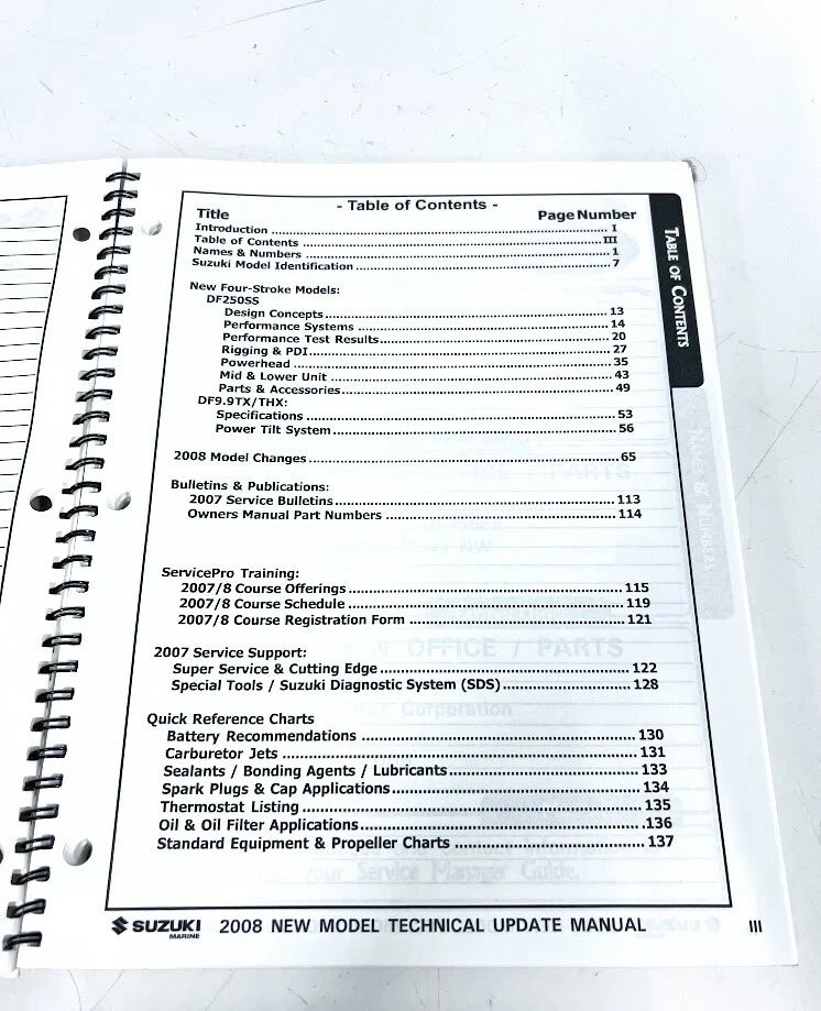 Suzuki Marine Update Manual 99954-51208 for 250 SS (2008)