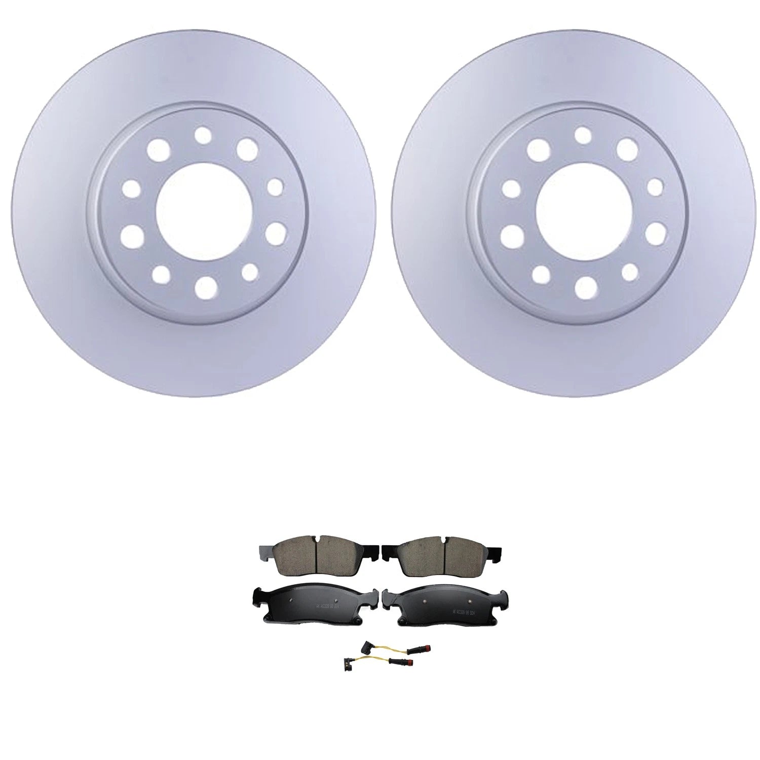 Front Rotors & Akebono EURO Ceramic Brake Pads Kit for Mercedes X166 GLE-Class (2016–2023)