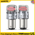 2X Red LED Tail Brake Light Turn Signal Bulbs for BAY15D Vehicles