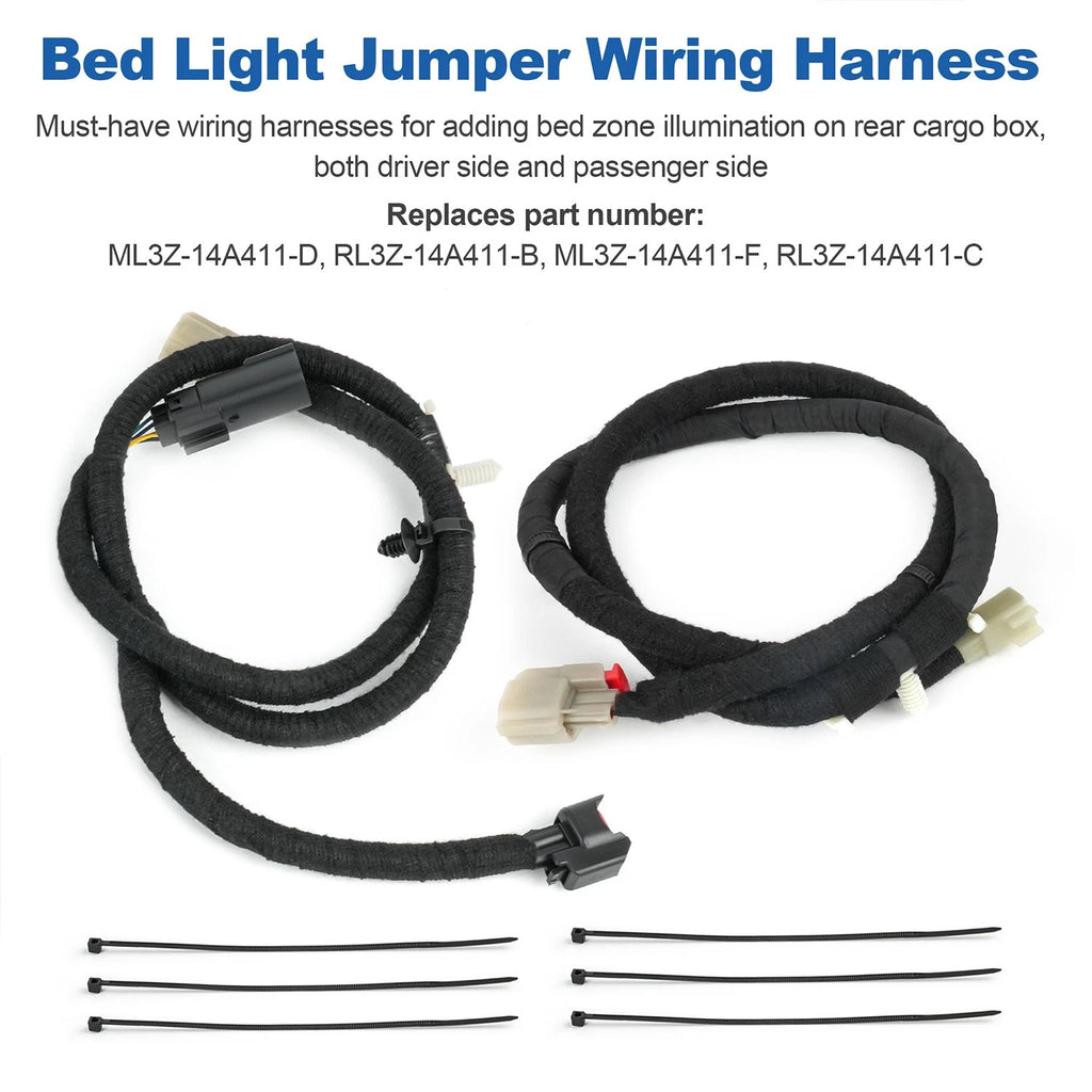 Bed Light Cargo Box Wiring Jumper Harness for Ford F-150 (2021–2025) LH RH