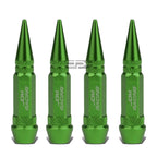 Set of 4 60mm Green Tire Rim Air Port Dust Cover Valve Caps Spike