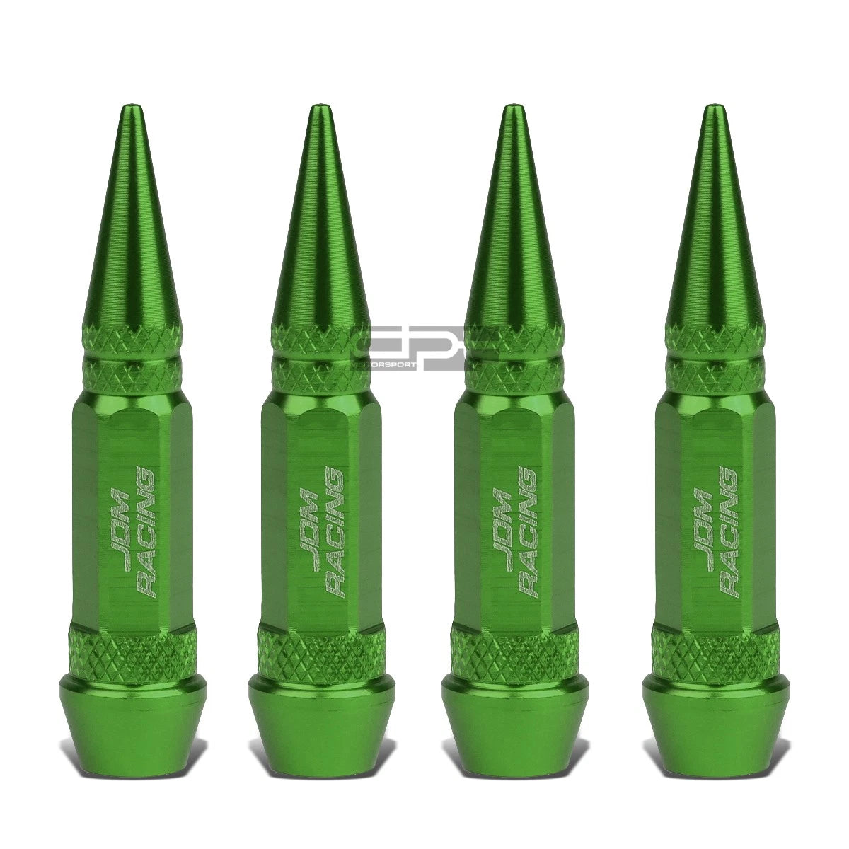 Set of 4 60mm Green Tire Rim Air Port Dust Cover Valve Caps Spike