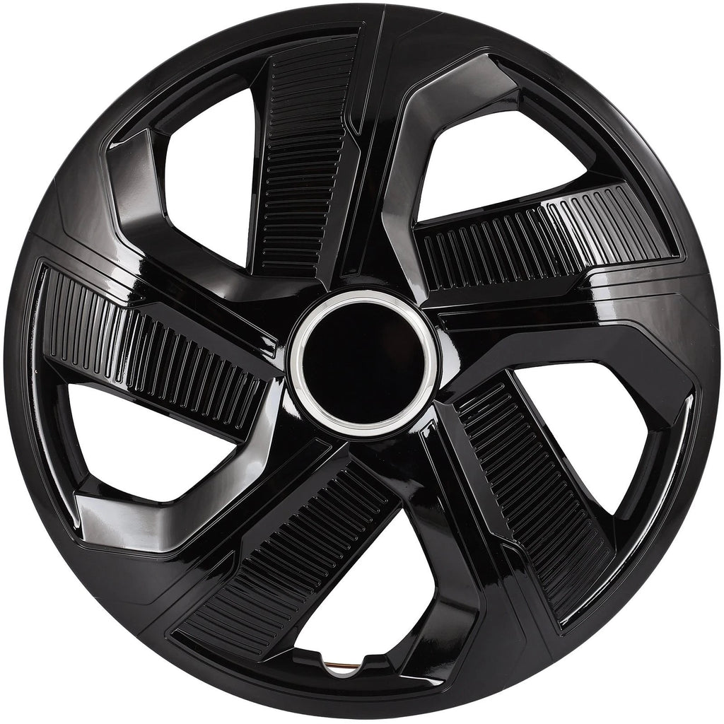 Set of 4 Snap On 15" Black Wheel Covers Hub Caps for R15 Tire & Rim