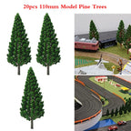 20pc 11cm Pine Trees for O Scale Model Train Railroad Landscape