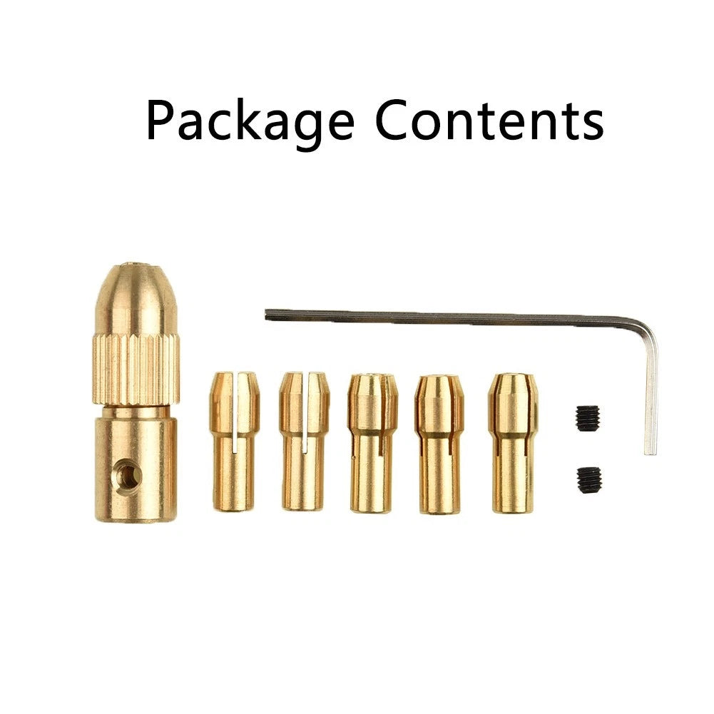 8Pcs Brass Drill Chuck Collet Bit Adapter 0.5-3.0mm for Electric Tools