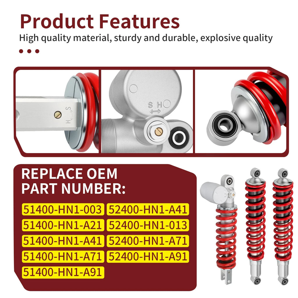 Front Rear Shock Absorbers for Honda Sportrax 400 TRX400X (1999–2014)