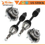 2 Front CV Axle Shaft + Wheel Hub Bearing for Ram 1500 (2012–2018) 4WD