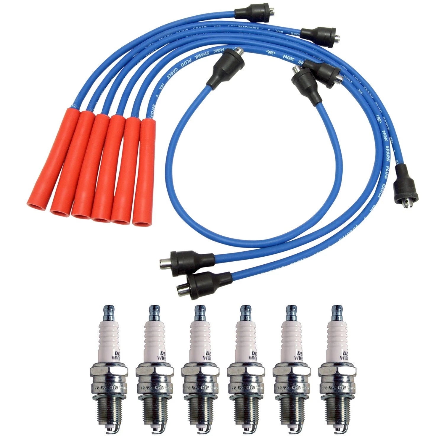 NGK Wire Set & Denso Spark Plugs Kit for Camaro Impala L6 (1000 Series)