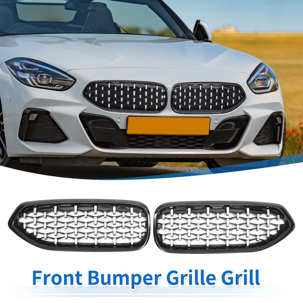 Front Upper Bumper Grille for BMW Z4 G29 Half Chrome Silver Tone