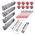 2X Polished Finned Cast Aluminum Valve Covers for Chevy LS1 LS2 LS3