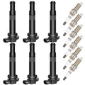 Set of 6 Ignition Coil Spark Plugs for Kia Optima (2006)