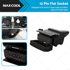 12 Pin Flat Female Trailer Connector Socket for Car Caravan (82072BL)