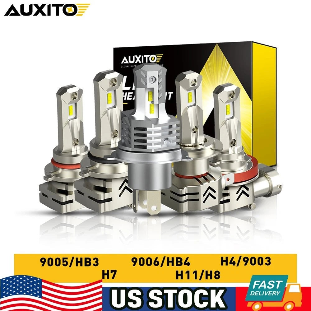 Set of 4 H11 H8 9006 9005 H4 9003 LED Headlight Bulbs 6500K