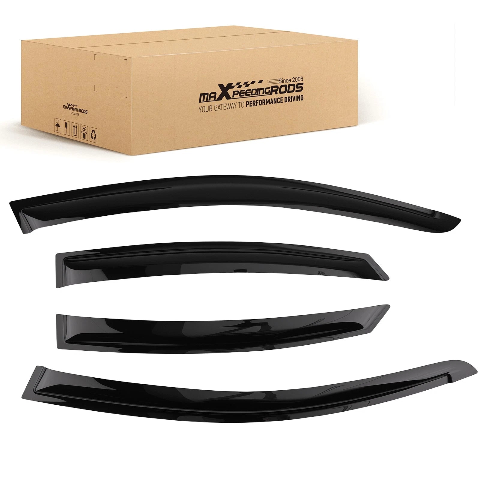 Set of 4 Side Window Deflectors for Hyundai Accent Sedan (2018–2022) Black
