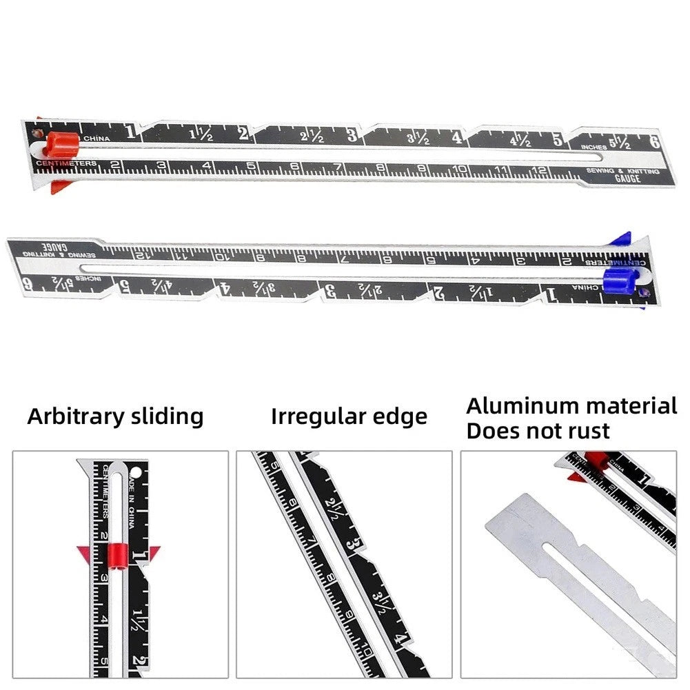Sliding Gauge Ruler for DIY Sewing and Knitting
