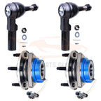 Set of 4 Outer Tie Rod ES3452 + Wheel Hub Bearing Assembly for Buick Pontiac